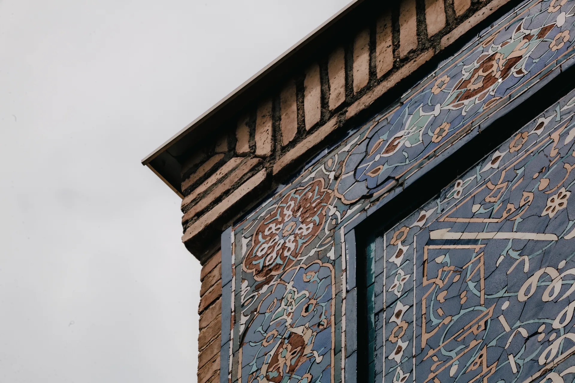 Traditional Uzbek majolica tilework